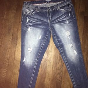 Amethyst distressed jeans